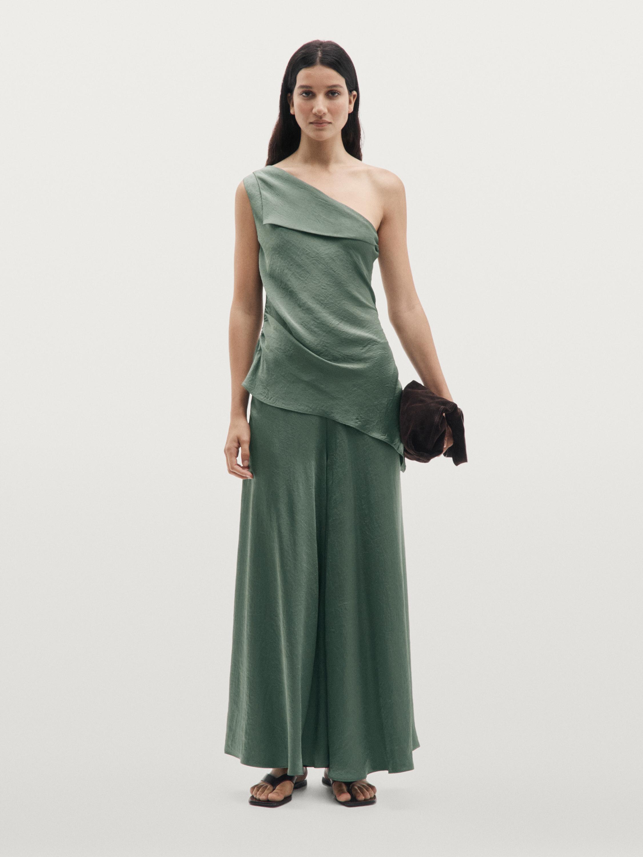 Asymmetric top with draped detail